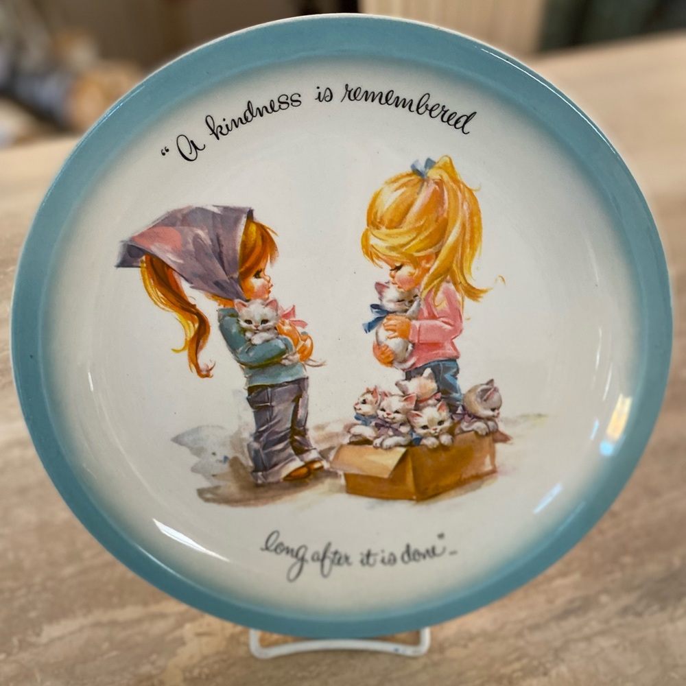 American Greetings 1970’s  plate Friendship / kittens